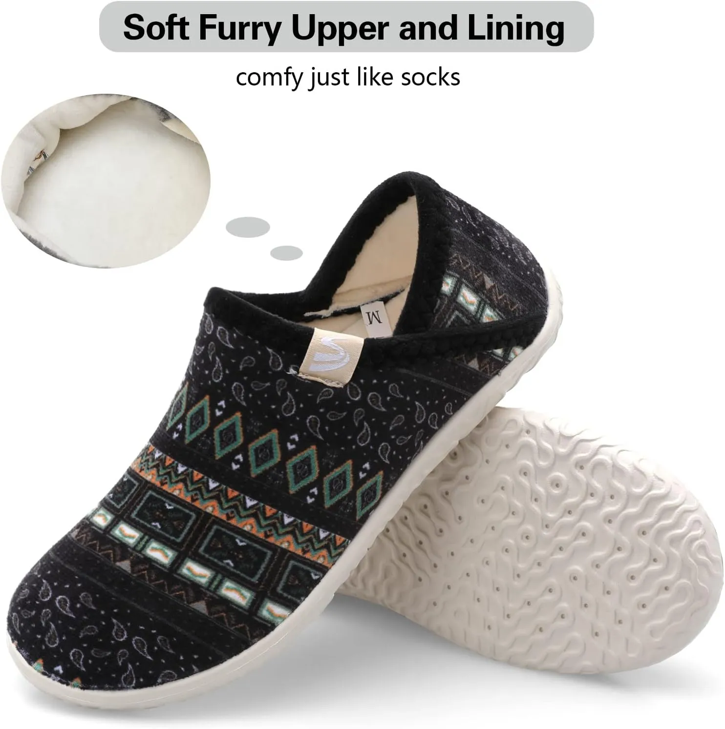 Spesoul Fuzzy House Slippers for Women Men Indoor Closed Back Lightweight Cozy Faux Furry Lining Barefoot House Shoes Slipper Socks for Bedroom Home Office Yoga Outdoor Walking Shoes