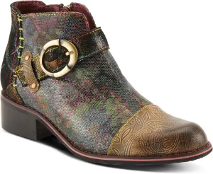 Spring Step L'Artiste Georgiana-Scope Booties for Women - Ankle Boots with Zipper Closure - Hand-Painted Ladies Boots for Outdoor