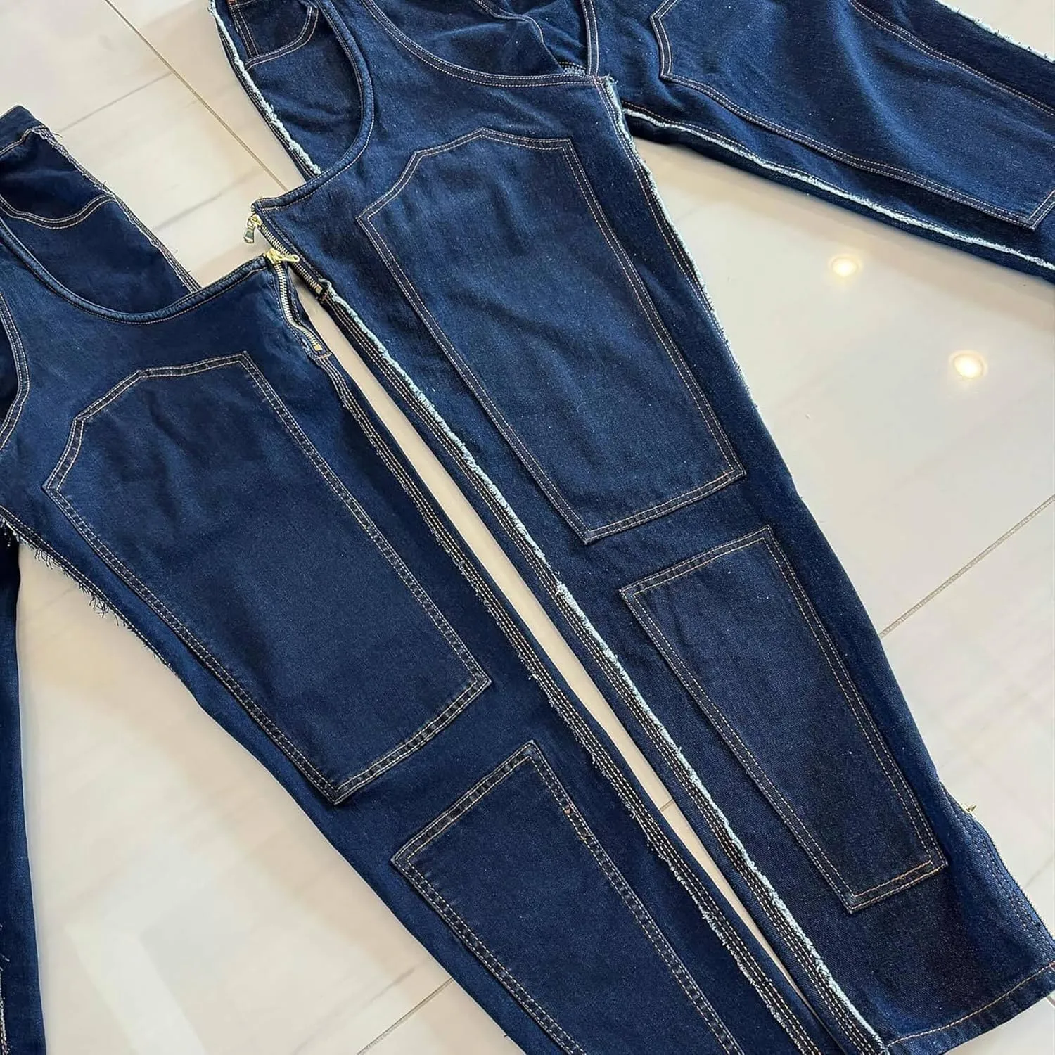 Tbahhir Women's Baggy Ripped Denim Jeans High Waisted Patchwork Boyfriend Wide Leg Distressed Stretchy Pants Y2K Streetwear