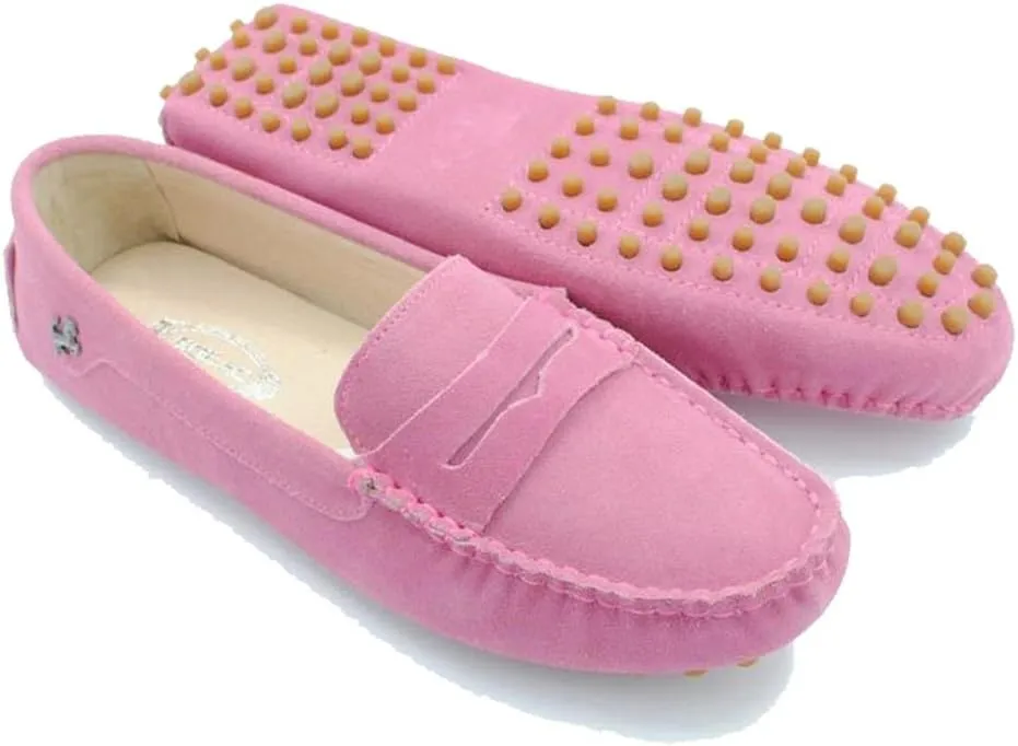 TDA Womens Comfortable Suede Leather Driving Walking Running Boat Loafers Moccasins Flats Multi Colored