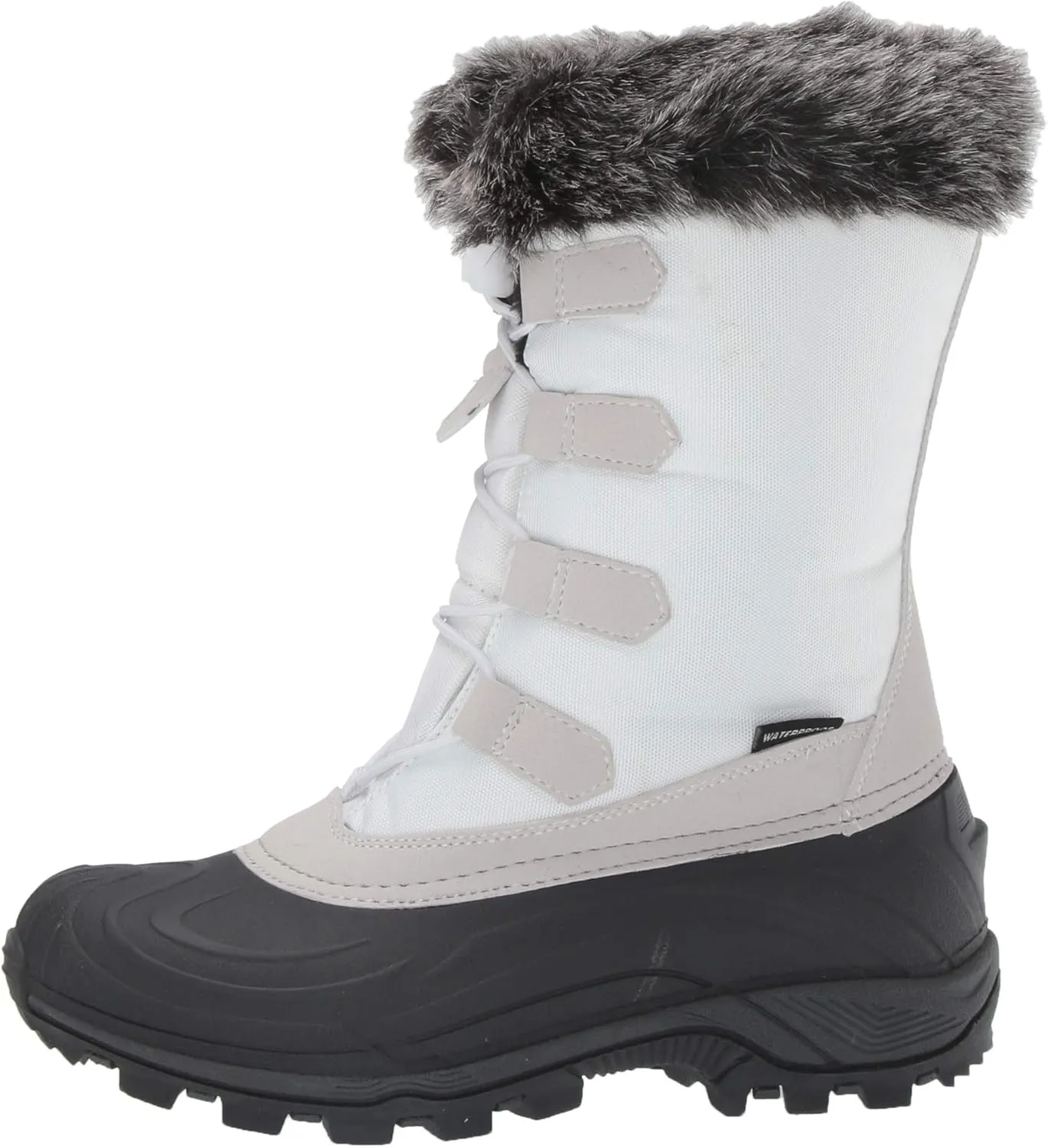 TECS 10" Womens Mid Calf Waterproof Winter Snow Boots Warm Faux Fur Lined Lightweight, Insulated, Anti Slip