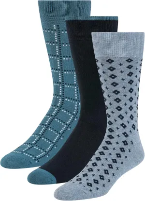 Ted Baker Men's 3 Pack Pattern Crew Dress Socks