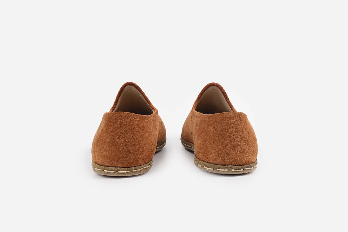 Terra Cotta Handmade Suede Loafers (Men's)