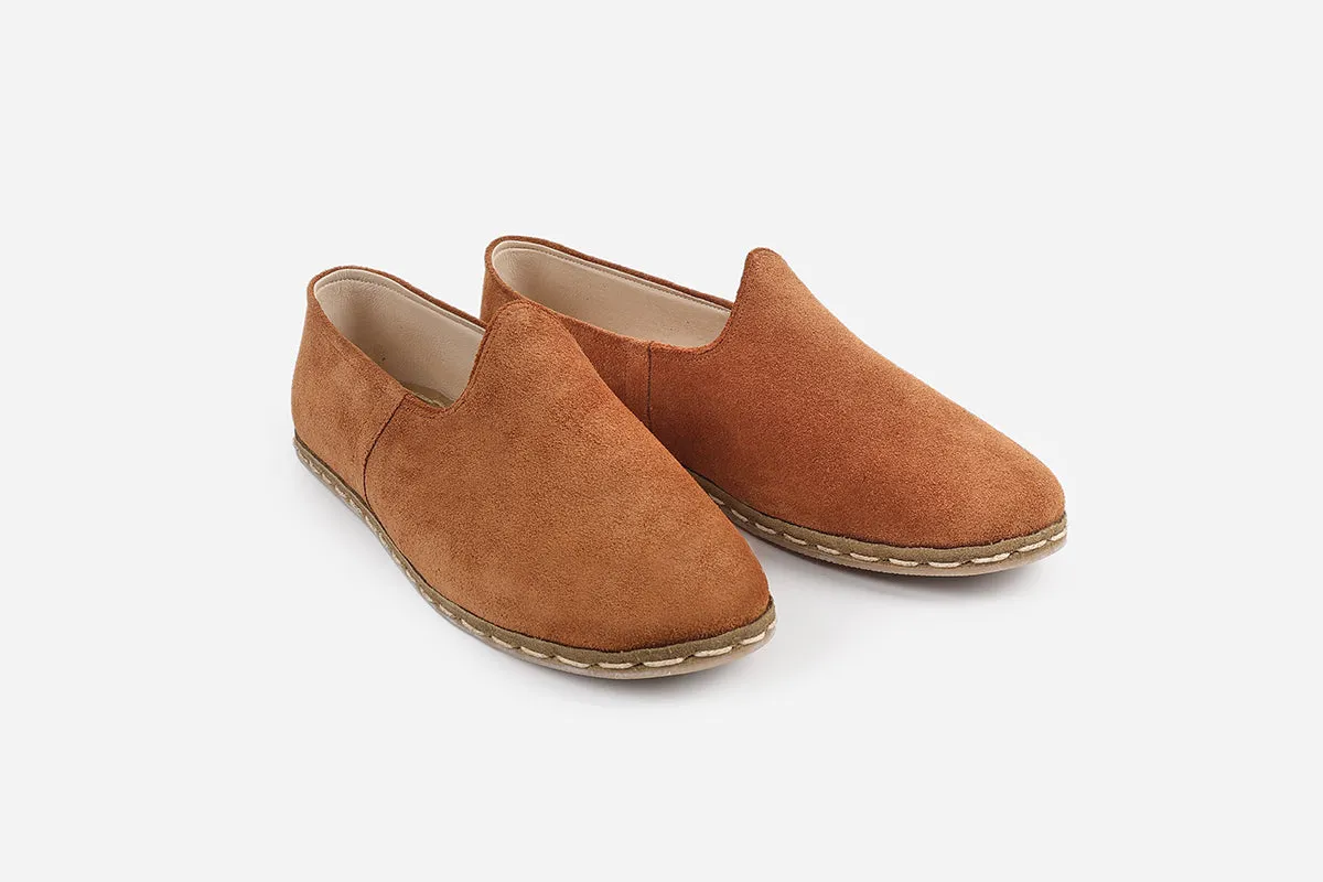Terra Cotta Handmade Suede Loafers (Men's)