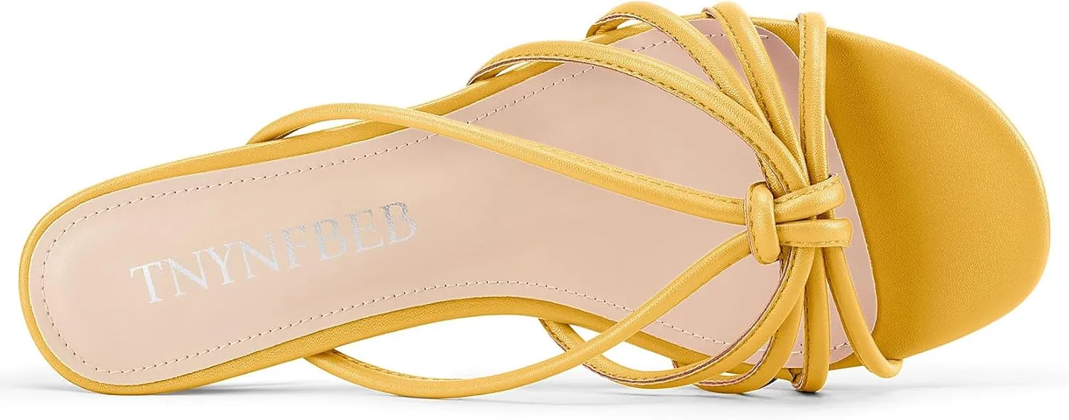 TNYNFBEB Womens Sandals Mules Low Kitten Heel Open Toe Shoes Slip-on Slingback Prom Party Dress Summer 1.4 Inches Heels