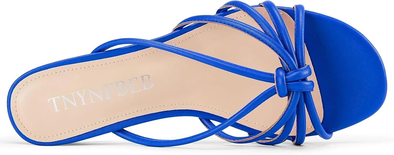 TNYNFBEB Womens Sandals Mules Low Kitten Heel Open Toe Shoes Slip-on Slingback Prom Party Dress Summer 1.4 Inches Heels