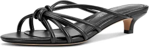 TNYNFBEB Womens Sandals Mules Low Kitten Heel Open Toe Shoes Slip-on Slingback Prom Party Dress Summer 1.4 Inches Heels