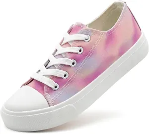 Toddler Little Kid Shoes Boys and Girls Canvas Casual Low Top Lace up Walking Shoes Breathable Soft and Durable