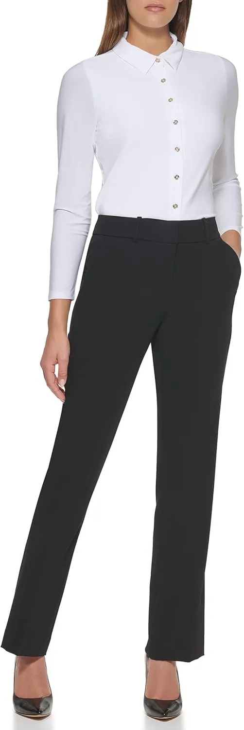 Tommy Hilfiger Women's Dress Pants – Straight-legged Trousers With Elastic Waist
