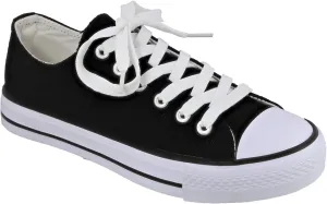 Top Moda Women's Canvas Low Cut Top Lace Up Flat Slip On Sneakers