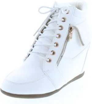 TOP Moda Womens Peter-1 Fashion Wedge Sneakers