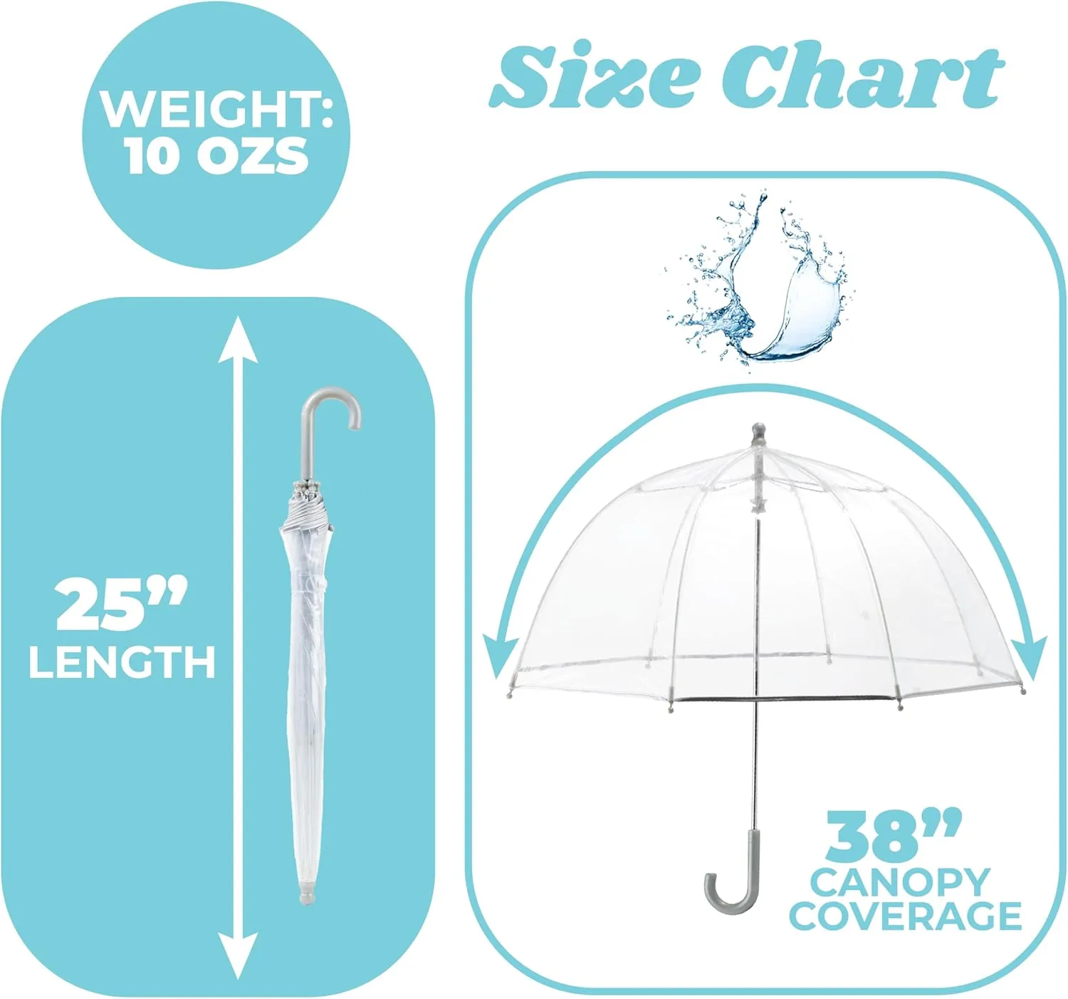 totes Kid's Clear Bubble Umbrella with Dome Canopy, Lightweight Design, Wind and Rain Protection, Cosmic Adventure, Kids-38