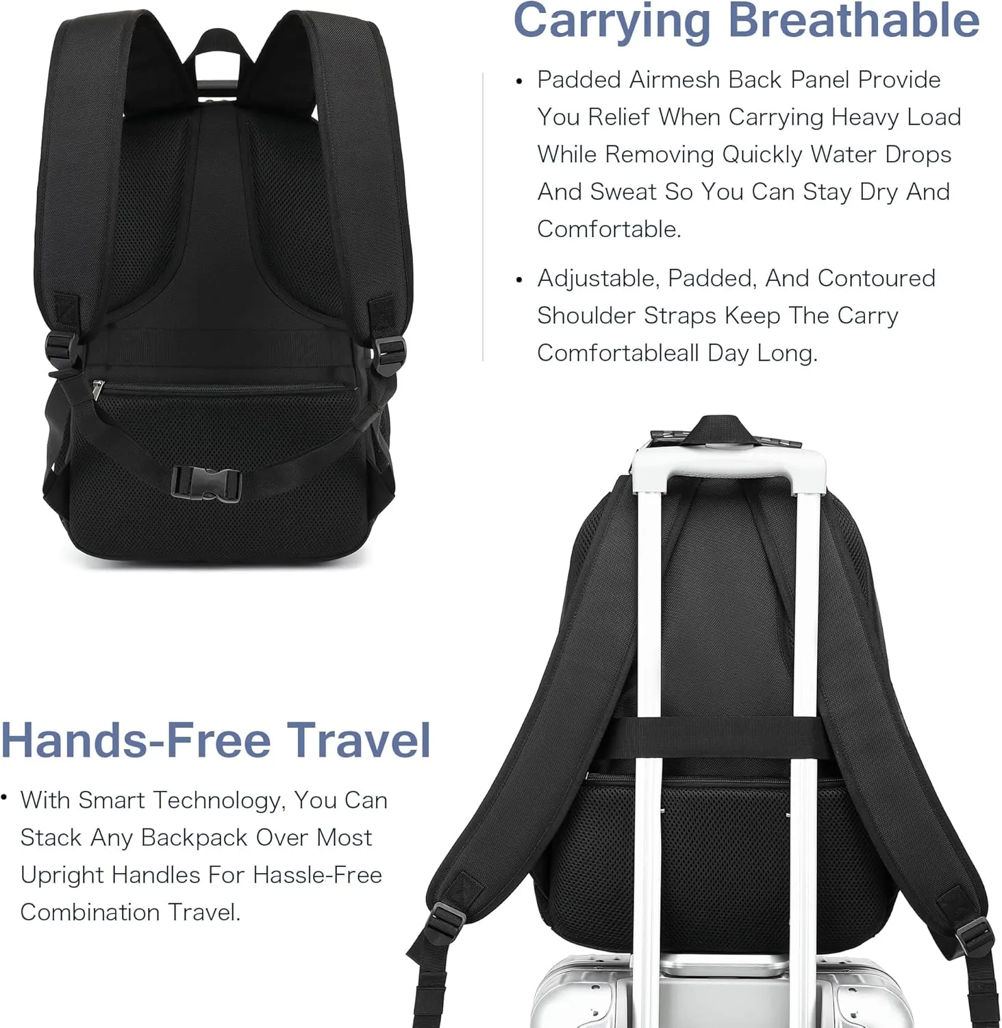 Travel Backpack 17.3 Inch, Business Anti-Theft Laptop Bag with USB Charging Port, Waterproof