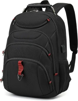 Travel Backpack 17.3 Inch, Business Anti-Theft Laptop Bag with USB Charging Port, Waterproof