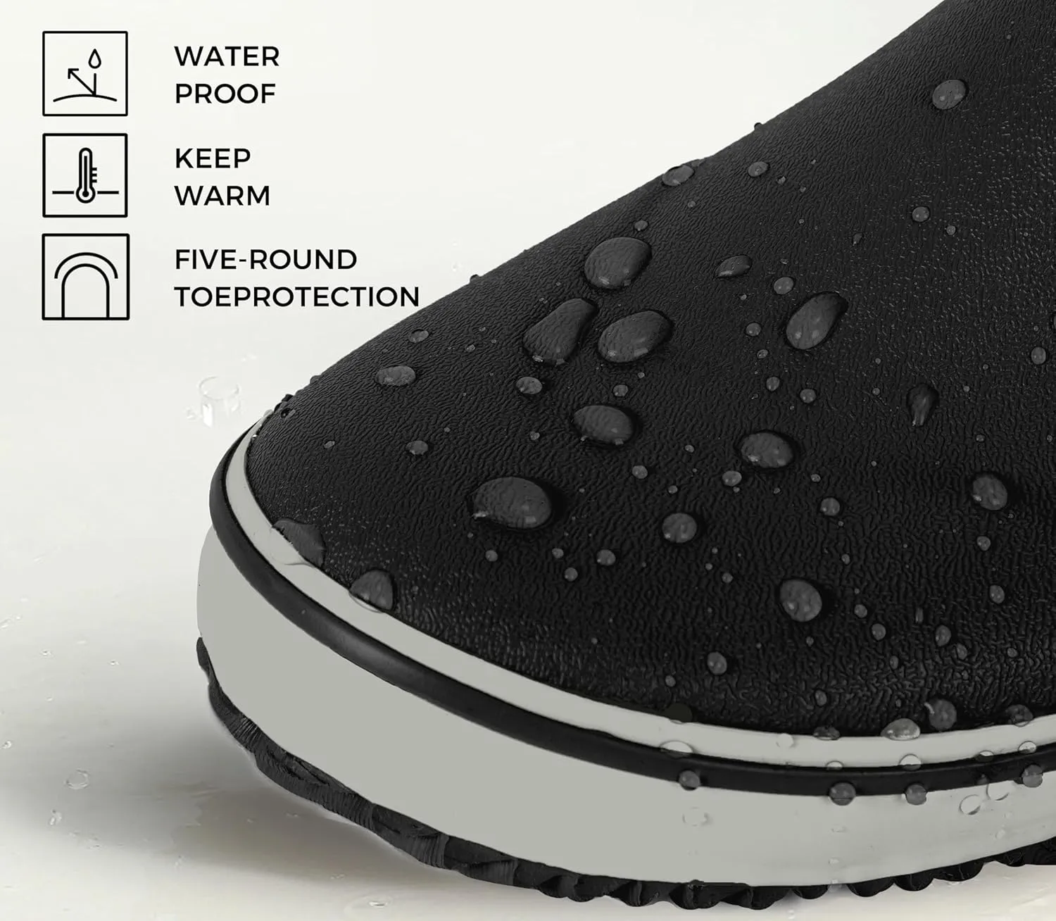 Ubon Men's Deck Boots Waterproof Fishing Boots Outdoor Rubber Ankle Rain Boots