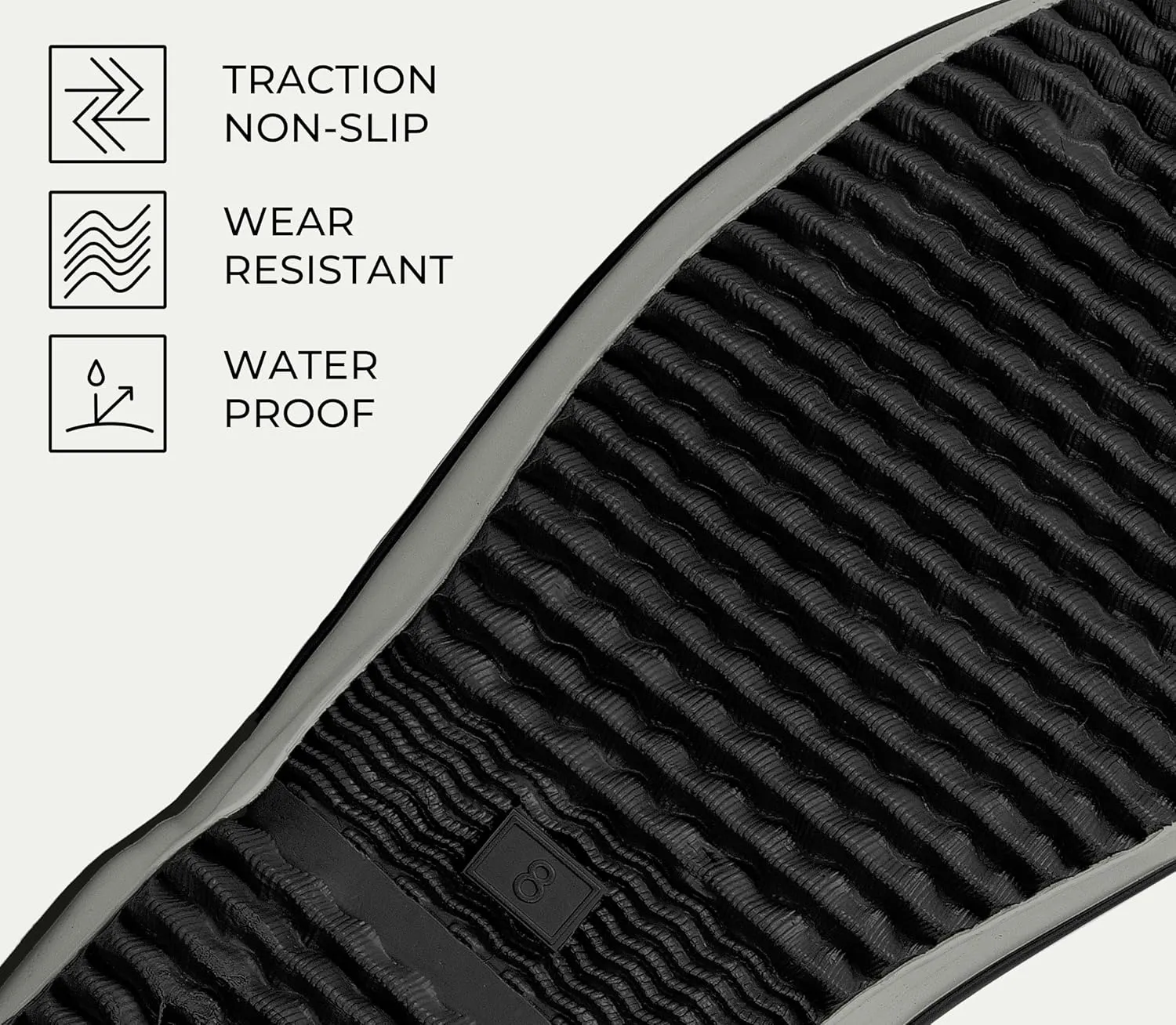 Ubon Men's Deck Boots Waterproof Fishing Boots Outdoor Rubber Ankle Rain Boots