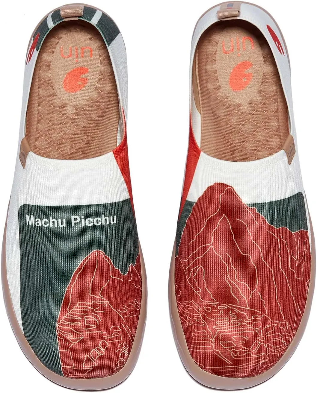 UIN Men's Loafers Lightweight Knitted Sneakers Walking Casual Slip Ons Funny Style Art Painted Travel Shoes Macchu Picchu (10)