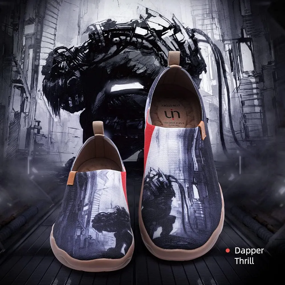 UIN Men's Loafers Lightweight Knitted Sneakers Walking Casual Slip Ons Funny Style Art Painted Travel Shoes