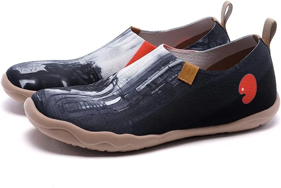 UIN Men's Loafers Lightweight Knitted Sneakers Walking Casual Slip Ons Funny Style Art Painted Travel Shoes
