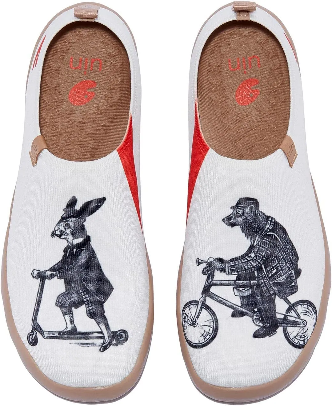 UIN Men's Loafers Painted Travel Shoes Slip On Knitted Walking Shoes Casual Lightweight Comfort Fashion Sneaker Toledo