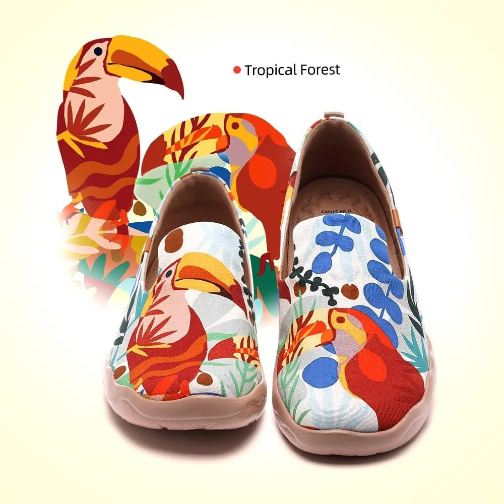 UIN Men's Slip Ons Color Loafers Canvas Lightweight Sneakers Walking Casual Art Painted Travel Shoes