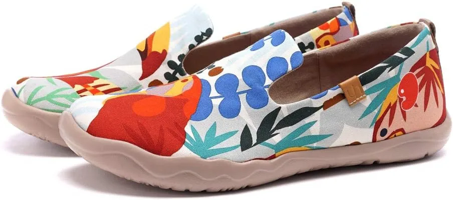 UIN Men's Slip Ons Color Loafers Canvas Lightweight Sneakers Walking Casual Art Painted Travel Shoes