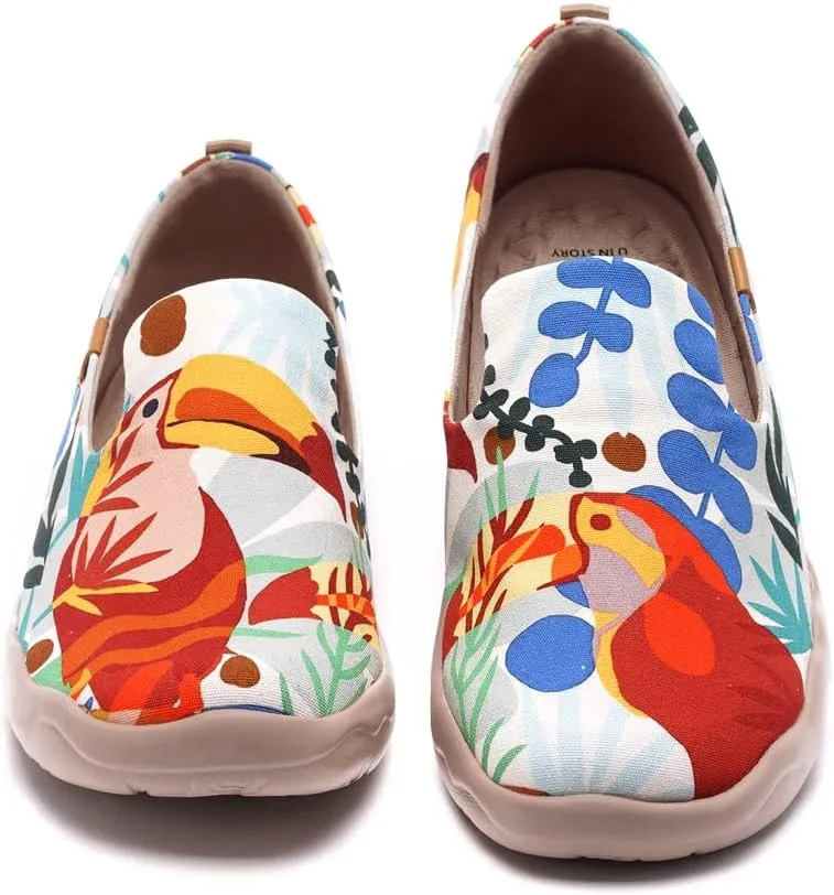 UIN Men's Slip Ons Color Loafers Canvas Lightweight Sneakers Walking Casual Art Painted Travel Shoes