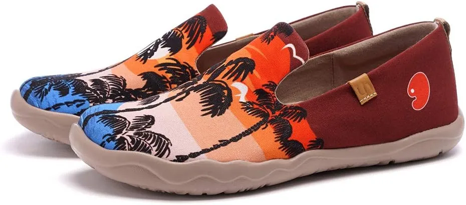 UIN Men's Slip Ons Color Loafers Canvas Lightweight Sneakers Walking Casual Art Painted Travel Shoes