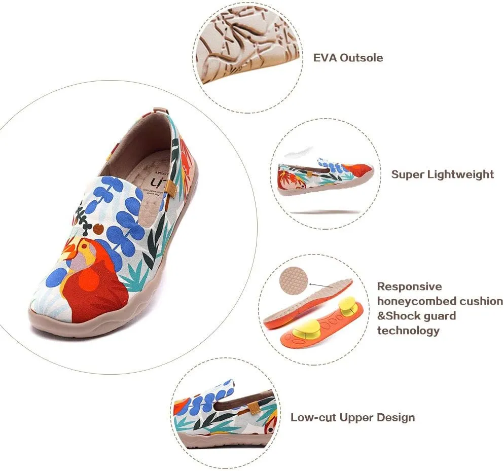 UIN Men's Slip Ons Color Loafers Canvas Lightweight Sneakers Walking Casual Art Painted Travel Shoes