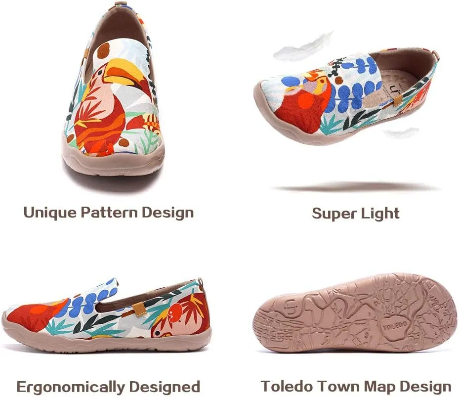 UIN Men's Slip Ons Color Loafers Canvas Lightweight Sneakers Walking Casual Art Painted Travel Shoes