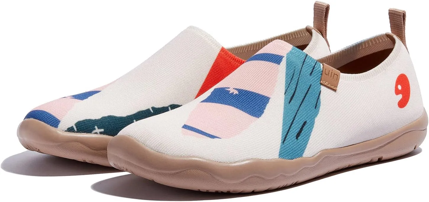 UIN Women's Art Painted Travel Shoes Slip On Casual Knit Loafers Lightweight Comfort Fashion Sneaker Toledo ⅠBirds and Flowers