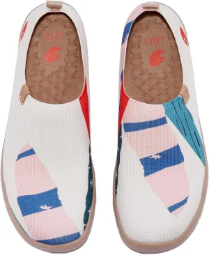 UIN Women's Art Painted Travel Shoes Slip On Casual Knit Loafers Lightweight Comfort Fashion Sneaker Toledo ⅠBirds and Flowers