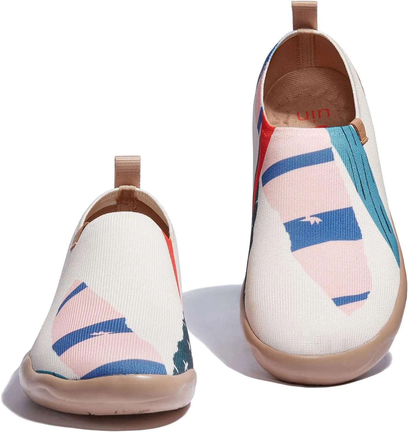 UIN Women's Art Painted Travel Shoes Slip On Casual Knit Loafers Lightweight Comfort Fashion Sneaker Toledo ⅠBirds and Flowers