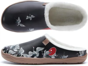 UIN Women's Mules Fashion Comfort Travel Art Painted Chunky Shoes Wide Toe Casual Household Slippers Slip On Loafers