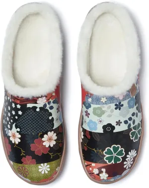 UIN Women's Mules Fashion Comfort Travel Art Painted Chunky Shoes Wide Toe Casual Household Slippers Slip On Loafers