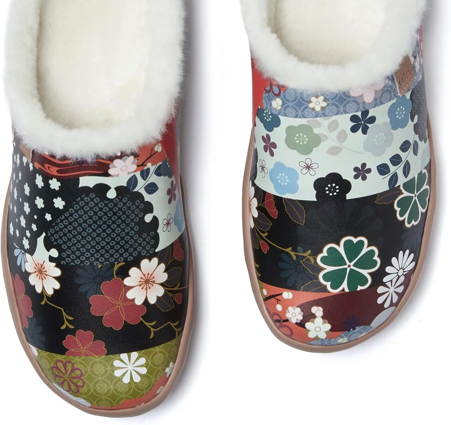 UIN Women's Mules Fashion Comfort Travel Art Painted Chunky Shoes Wide Toe Casual Household Slippers Slip On Loafers