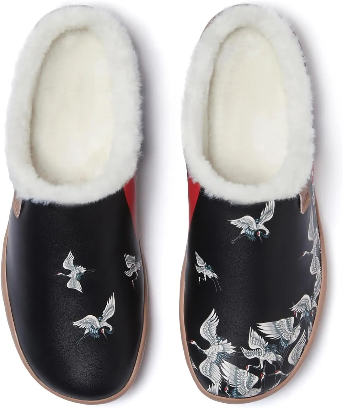 UIN Women's Mules Fashion Comfort Travel Art Painted Chunky Shoes Wide Toe Casual Household Slippers Slip On Loafers