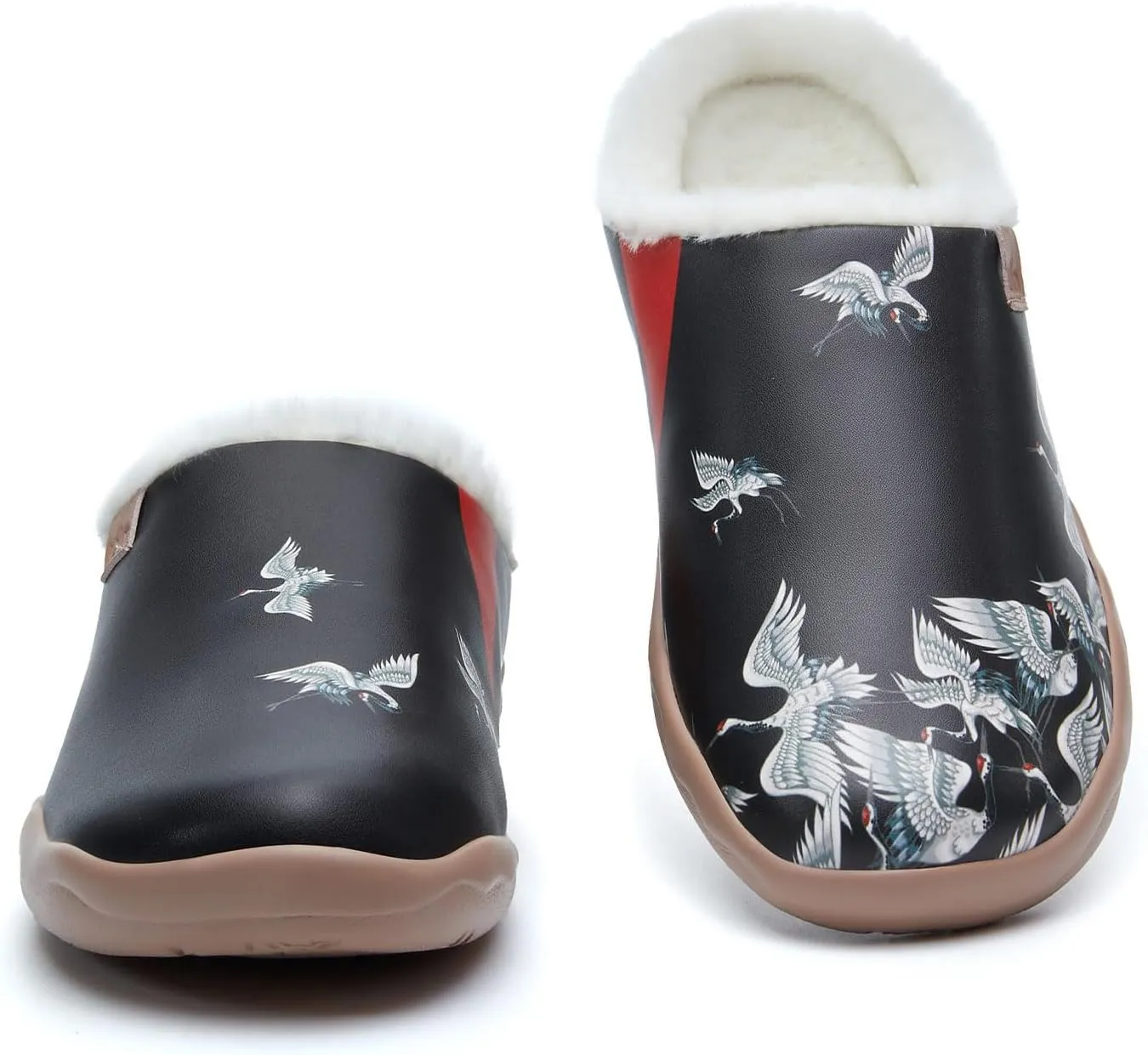 UIN Women's Mules Fashion Comfort Travel Art Painted Chunky Shoes Wide Toe Casual Household Slippers Slip On Loafers
