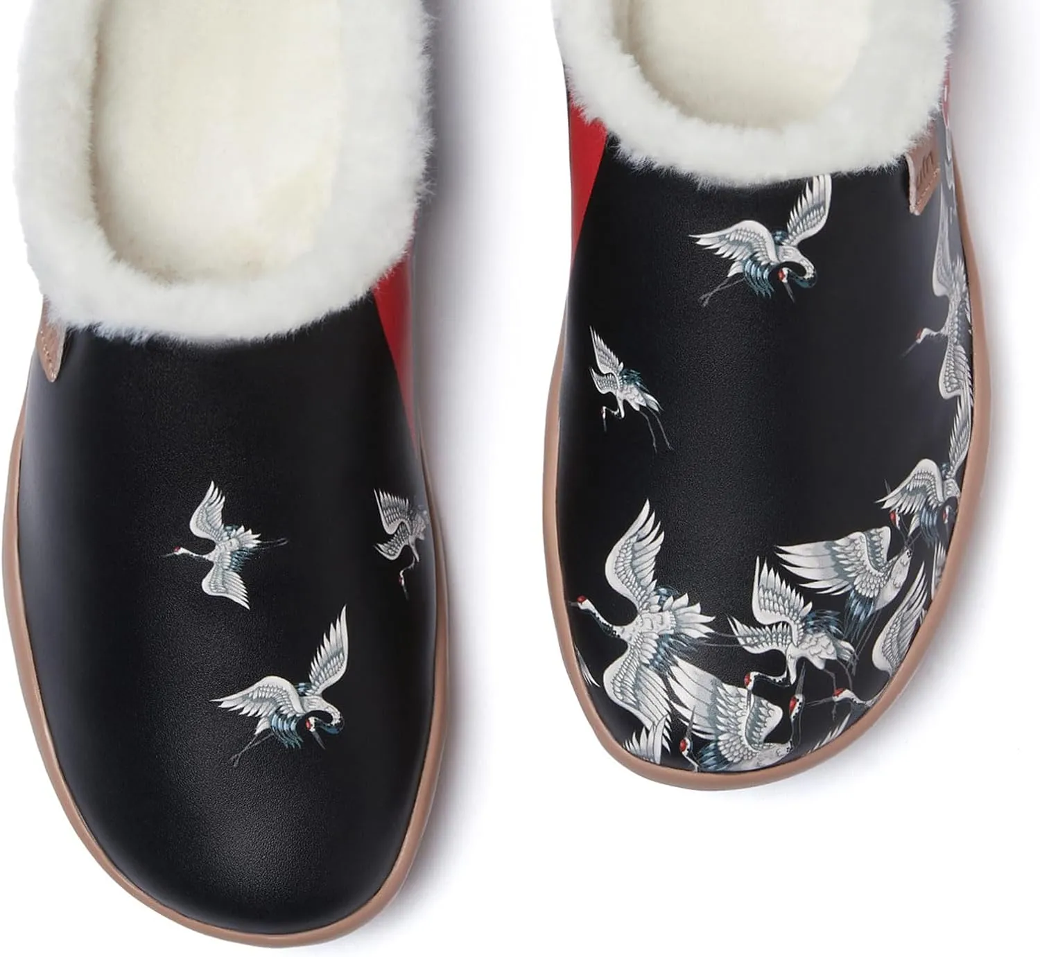 UIN Women's Mules Fashion Comfort Travel Art Painted Chunky Shoes Wide Toe Casual Household Slippers Slip On Loafers