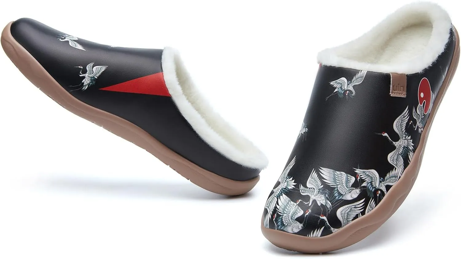 UIN Women's Mules Fashion Comfort Travel Art Painted Chunky Shoes Wide Toe Casual Household Slippers Slip On Loafers