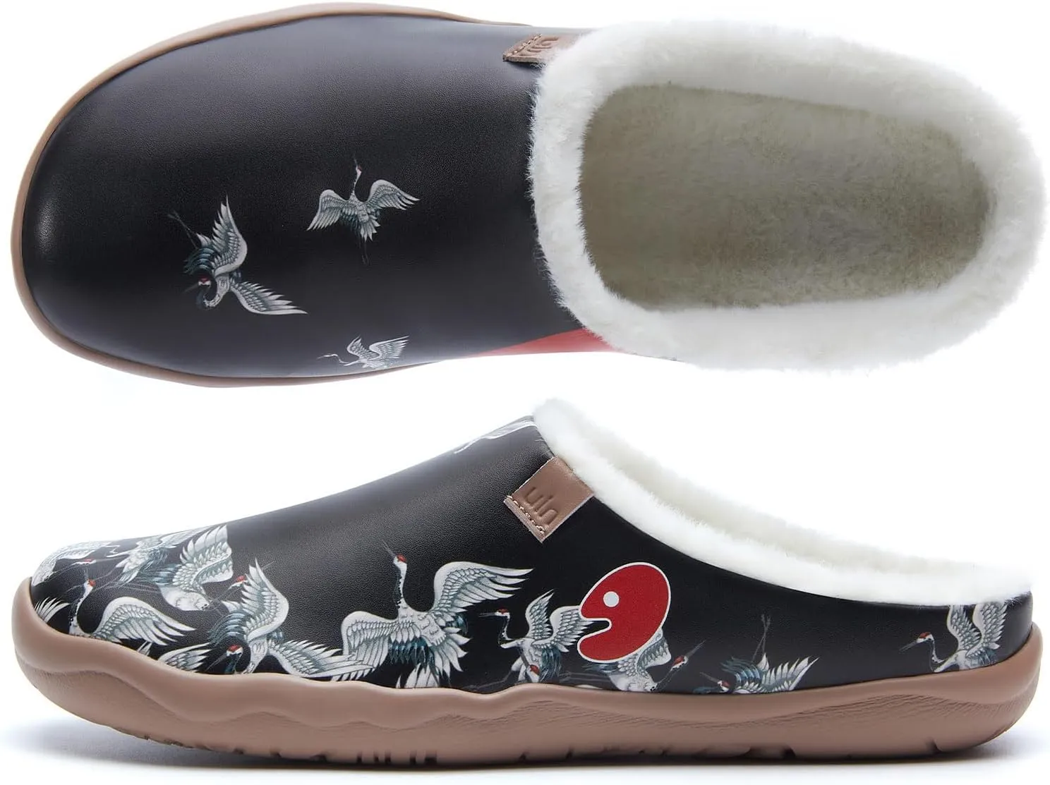 UIN Women's Mules Fashion Comfort Travel Art Painted Chunky Shoes Wide Toe Casual Household Slippers Slip On Loafers