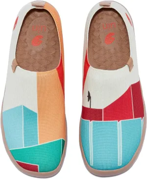 UIN Women's Slip Ons Lightweight Flats Walking Casual Loafers Travel Shoes Toledo Ⅰ Color & Geometry