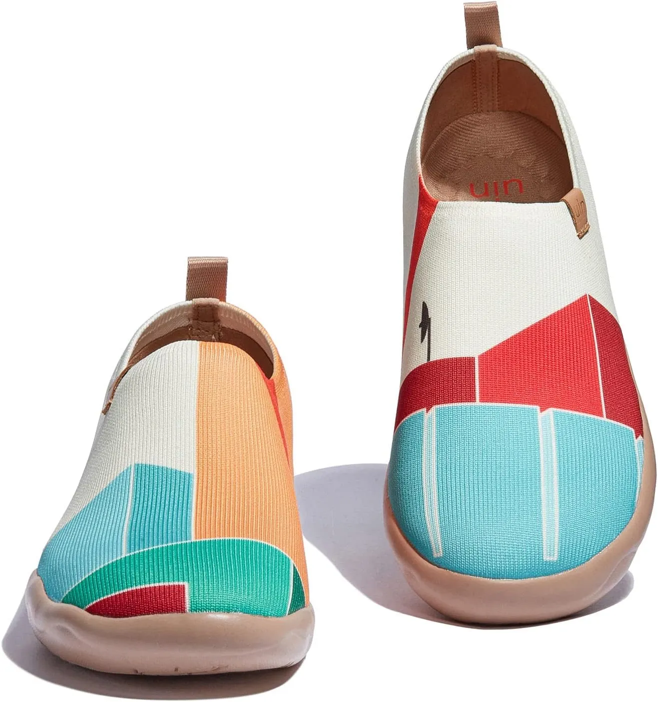 UIN Women's Slip Ons Lightweight Flats Walking Casual Loafers Travel Shoes Toledo Ⅰ Color & Geometry