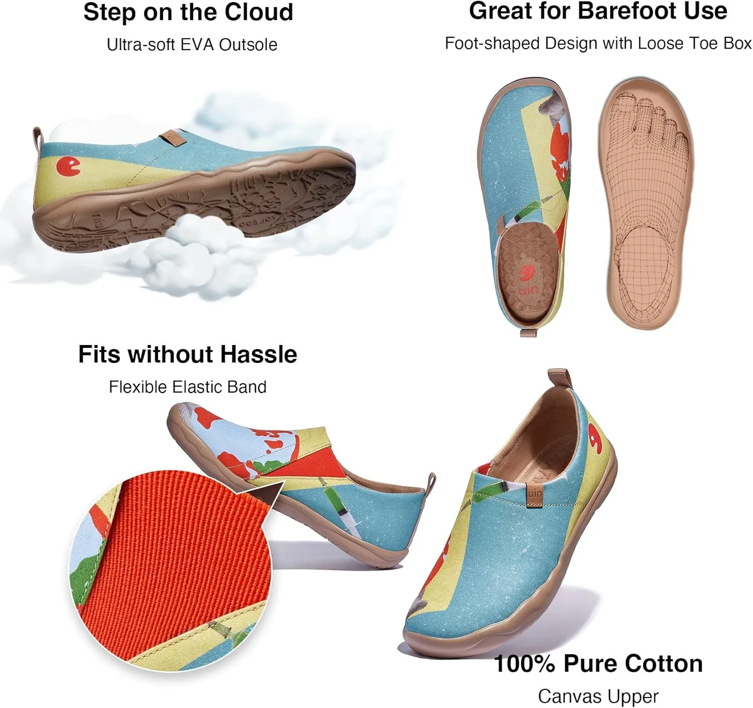 UIN Women's Walking Travel Shoes Slip On Microfiber Casual Loafers Lightweight Comfort Fashion Sneaker Toledo