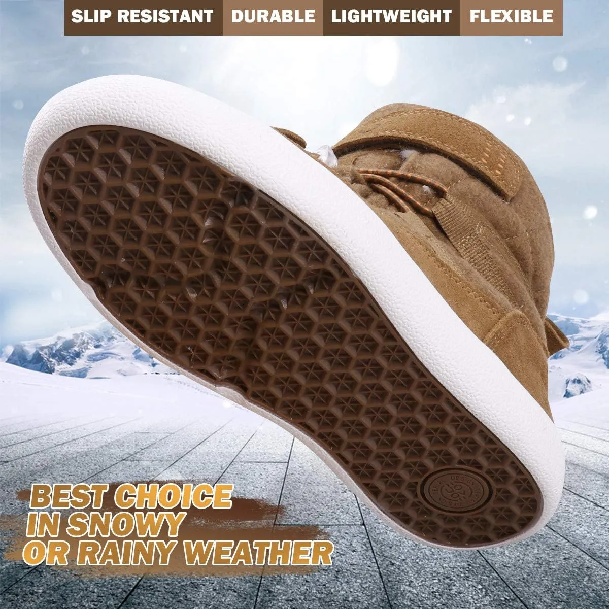 UOVO Boys Winter Snow Boots - Waterproof, Warm, Slip Resistant Outdoor Boots for Kids (Little/Big Boys)