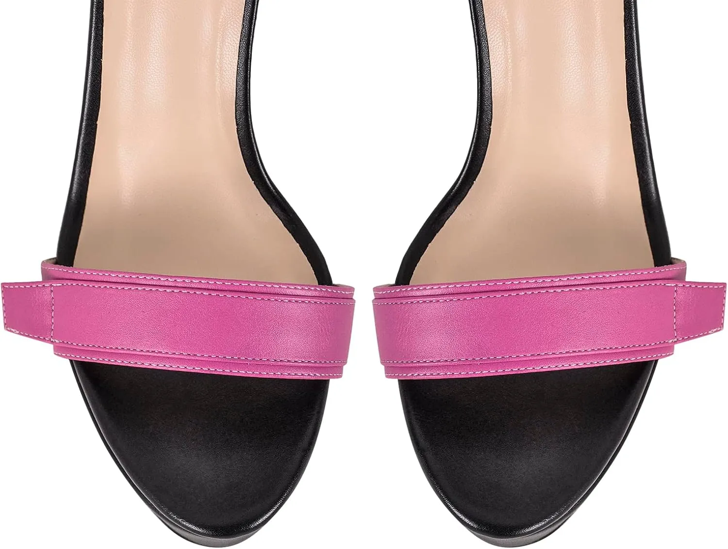 VERISSON High Heels Stiletto Platform Sandals for Women Zip up Open Toe Heels Dressy Pumps Sandals