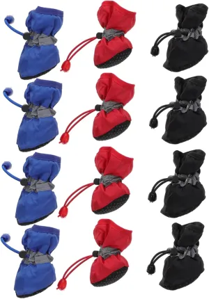 VICASKY 3 Sets Doggy Boots Medium Dogs Waterproof Outdoor Pet Rain Shoes -Slip Dog Shoes