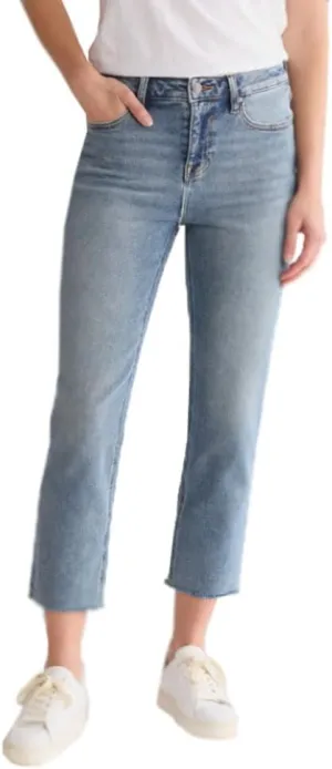 VIGOSS Women's Stevie Crop Straight Leg Jeans