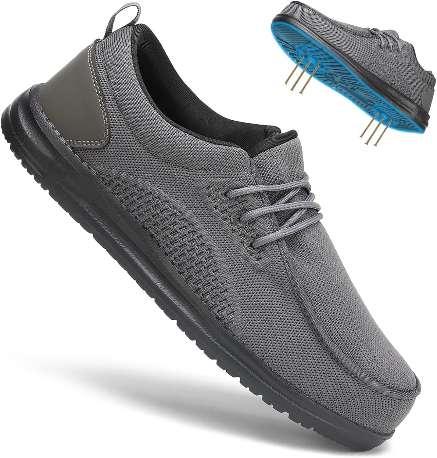 VikoViren Steel Toe Shoes for Men Slip On Safety Work Sneakers Puncture Proof Indestructible Comfy Lounging Walking Loafers Slip Resistant Lightweight Construction Shoes