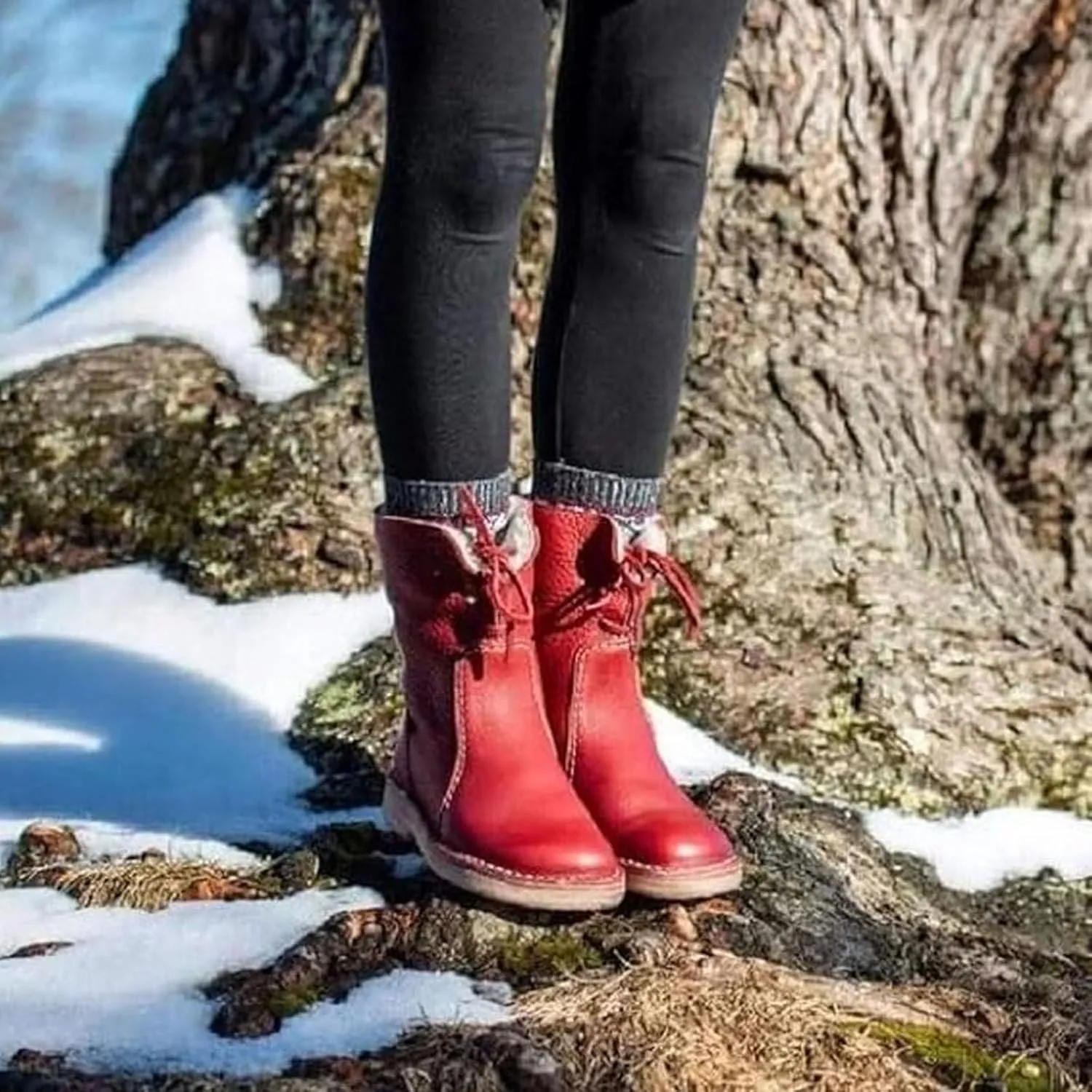 Vintage Buttery-Soft Waterproof Wool Lining Boots,Vintage Buttery-Soft Wool Lining Boots PU Leather